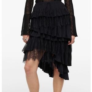 Zara Black Layered Lace Skirt